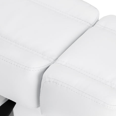White electric pedicure chair by AZZURRO with a single motor designed for beauty salon use, featuring a comfortable seat and footrest.