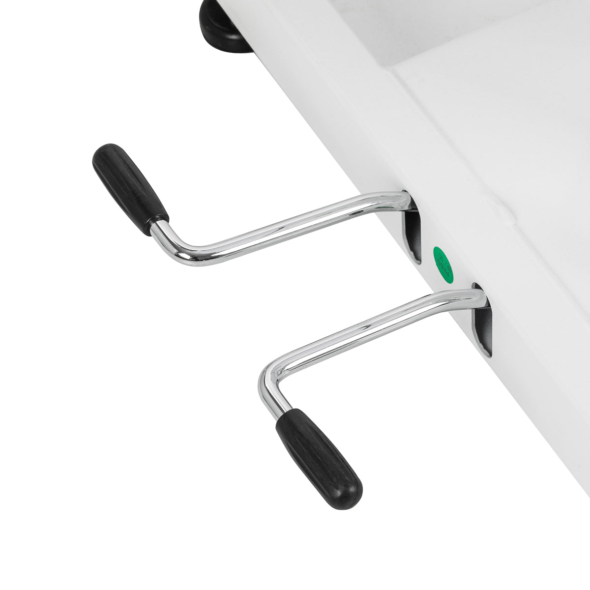 White electric pedicure chair by AZZURRO with one motor, designed for beauty salon furniture, featuring a comfortable seating area.