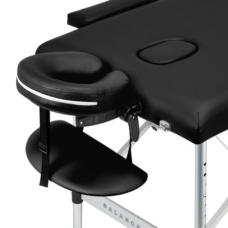 BALANCE aluminium folding massage table 2 segment black - BVShop