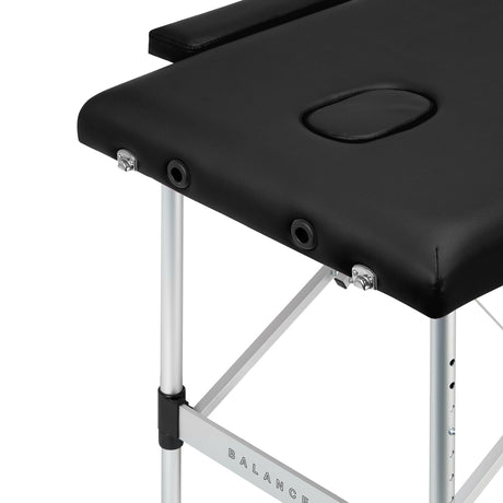 BALANCE aluminium folding massage table 2 segment black - BVShop