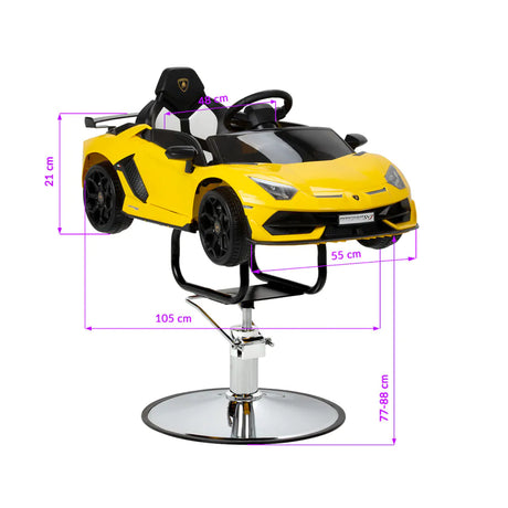 Gabbiano Lamborghini kids salon chair dimensions and features