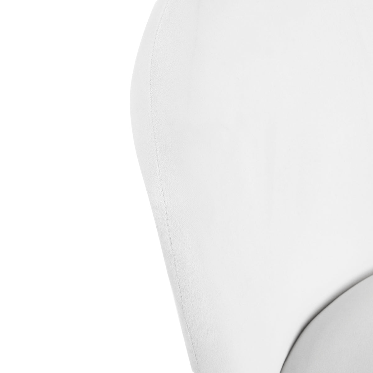 Back view of 4RICO Linea white chair with modern curved backrest design