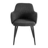 Side view of 4RICO Intra black sherpa chair for salon seating