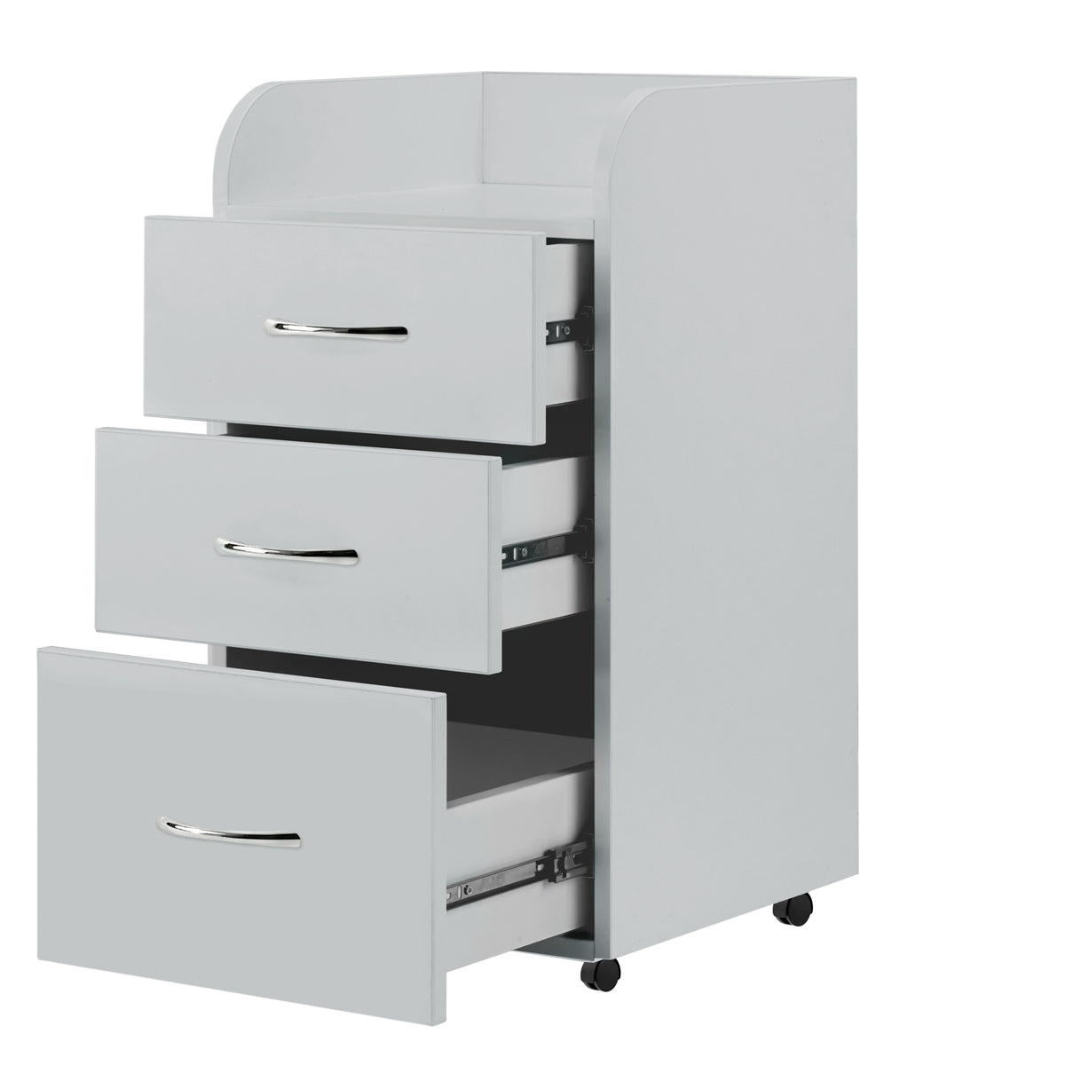 Grey cabinet Kombi from ACTIVESHOP beauty salon furniture, with drawers and storage compartments, suitable for salon organization