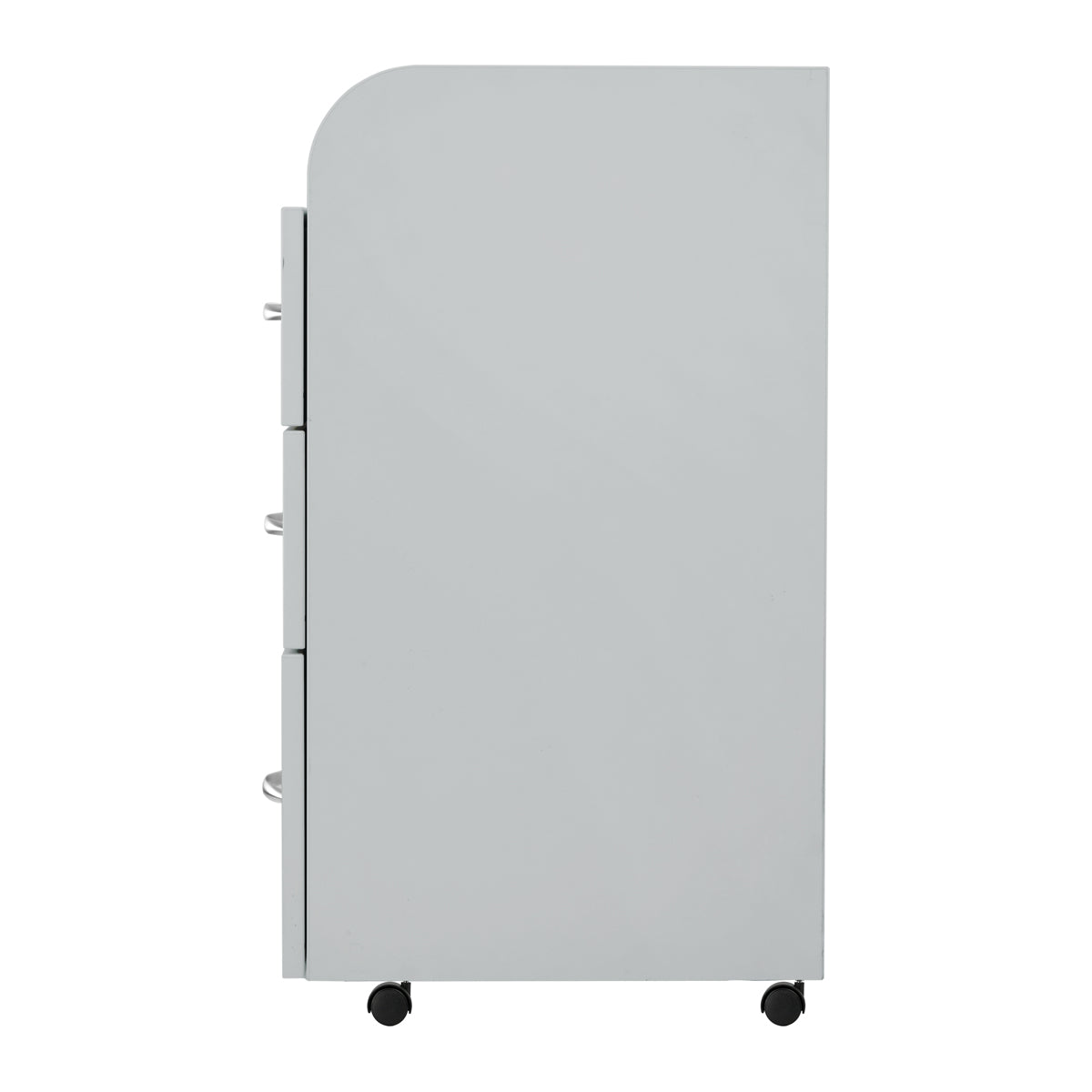 Grey Cabinet Kombi from ACTIVESHOP beauty salon furniture, featuring storage compartments and a sleek, modern design.