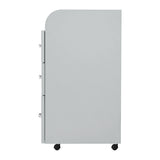 Grey Cabinet Kombi from ACTIVESHOP beauty salon furniture, featuring storage compartments and a sleek, modern design.