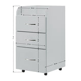 Grey cabinet Kombi from ACTIVESHOP, a beauty salon furniture piece featuring multiple storage compartments and sleek design.
