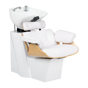 Gabbiano Florencja white hairdressing wash unit with ceramic basin