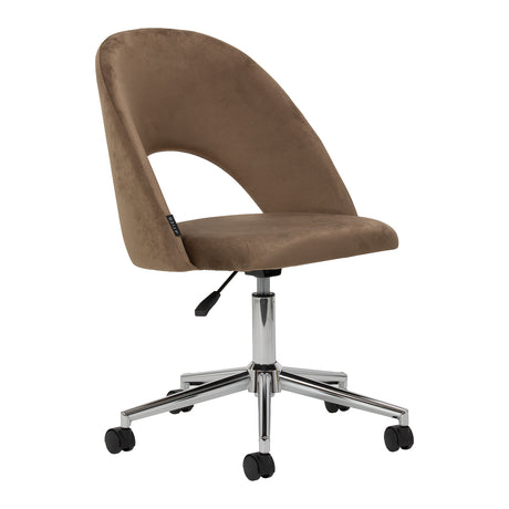 4RICO Arco brown swivel chair with velour upholstery