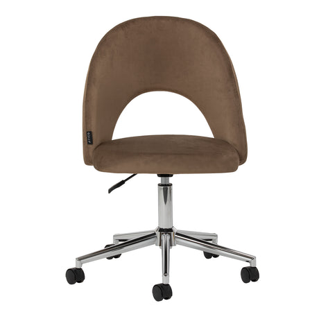 4RICO Arco brown velour chair with rounded backrest