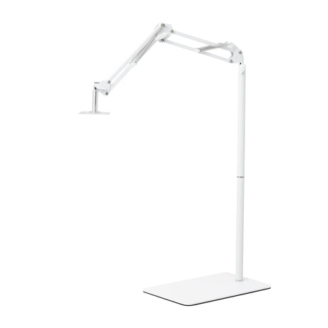 GLOW soporte regulable para lámpara UV/LED de pedicura – Blanco; brazo articulado, otra posición