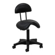 Taburete cosmético negro ACTIVESHOP 6001 tipo silla de montar con respaldo