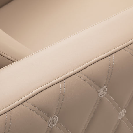 Gabbiano Sylvia Plus Lavacabezas Eléctrico Con Masaje – Beige · Detalle de costuras del tapizado