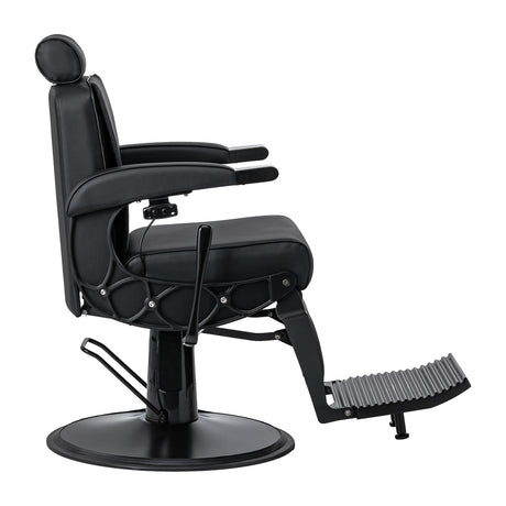 Gabbiano Continental Sillón De Barbería Con Masaje – Negro · Vista lateral