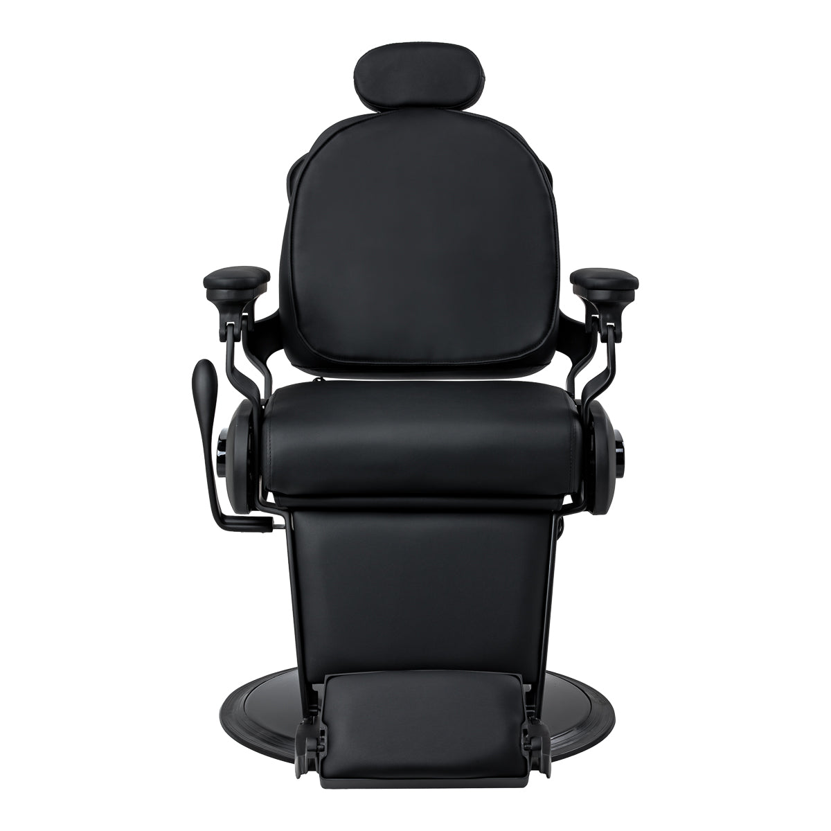 Gabbiano Francesco Sillón De Barbería Con Masaje – Negro, Base Negra · Vista frontal