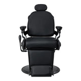 Gabbiano Francesco Sillón De Barbería Con Masaje – Negro, Base Negra · Vista frontal