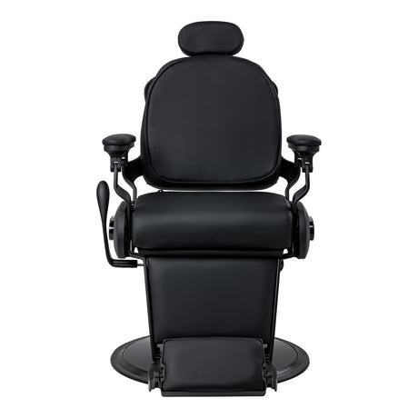 Gabbiano Francesco Sillón De Barbería Con Masaje – Negro, Base Negra · Vista frontal