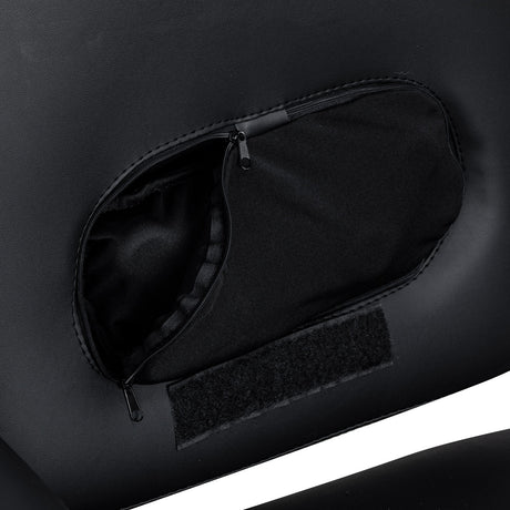 Gabbiano Francesco Sillón De Barbería Con Masaje – Negro, Base Negra · Detalle posterior