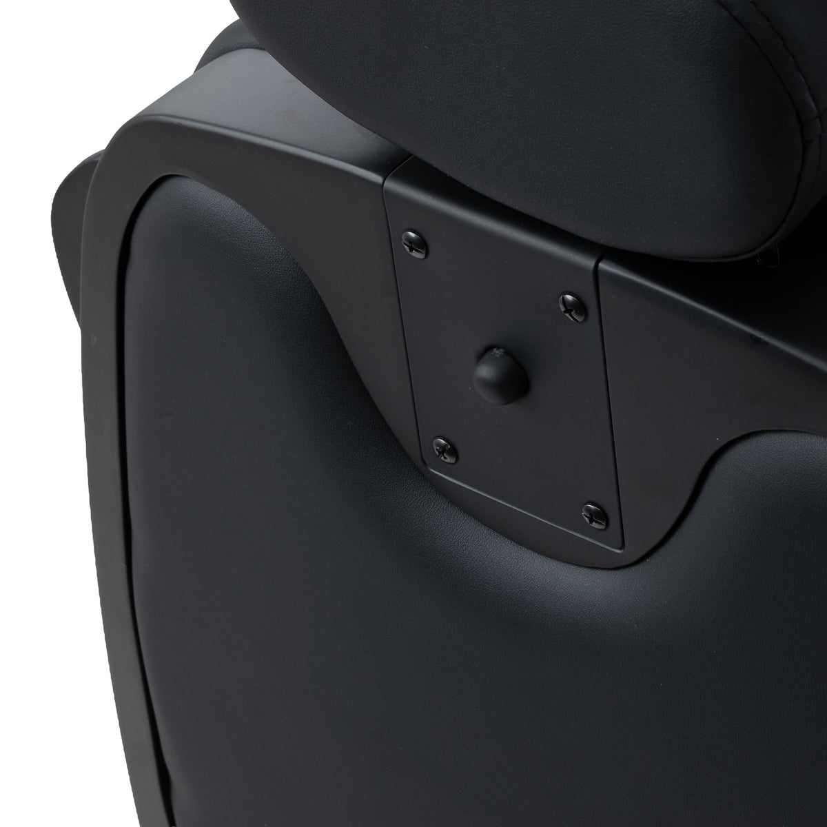 Gabbiano Francesco Sillón De Barbería Con Masaje – Negro, Base Negra · Detalle posterior