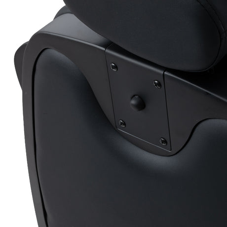 Gabbiano Francesco Sillón De Barbería Con Masaje – Negro, Base Negra · Detalle posterior