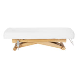 Sillon Siesta Camilla SPA Eléctrica – Blanca, Base Marrón Claro · Vista lateral