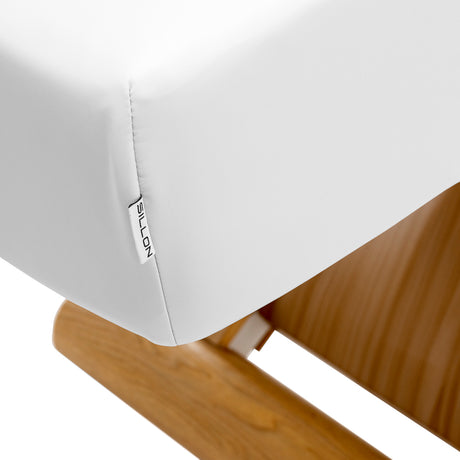 Sillon Siesta Camilla SPA Eléctrica – Blanca, Base Marrón Claro · Funda extraíble