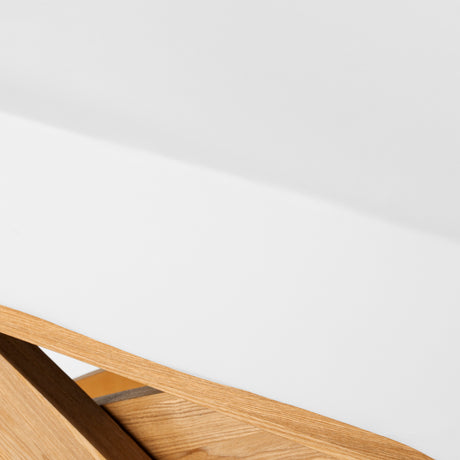 Sillon Siesta Camilla SPA Eléctrica – Blanca, Base Marrón Claro · Funda extraíble