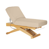 Sillon Siesta Camilla SPA Eléctrica – Beige, Base Marrón Claro · Posición reclinada