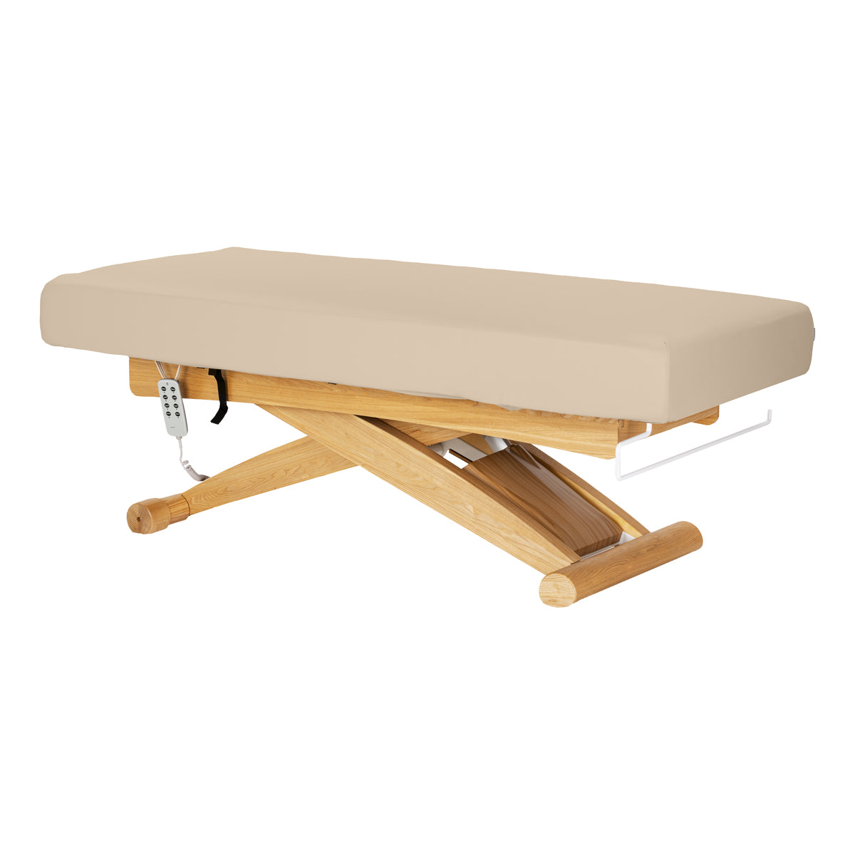 Sillon Siesta Camilla SPA Eléctrica – Beige, Base Marrón Claro · Vista general