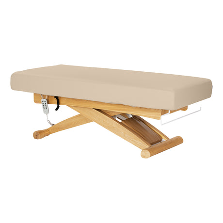 Sillon Siesta Camilla SPA Eléctrica – Beige, Base Marrón Claro · Vista general