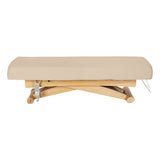 Sillon Siesta Camilla SPA Eléctrica – Beige, Base Marrón Claro · Vista lateral