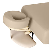 Sillon Siesta Camilla SPA Eléctrica – Beige, Base Marrón Claro · Reposacabezas facial en anillo