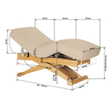 Sillon Siesta Camilla SPA Eléctrica – Beige, Base Marrón Claro · Esquema de dimensiones