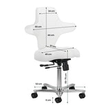 Azzurro Special 152 Silla De Trabajo – Blanca Nieve · Esquema de dimensiones