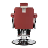 Gabbiano Visionerio+ sillón de barbero hidráulico – Rojo, estructura cromada; vista posterior