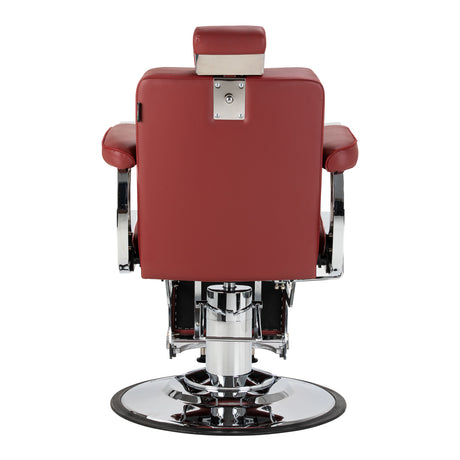 Gabbiano Visionerio+ sillón de barbero hidráulico – Rojo, estructura cromada; vista posterior