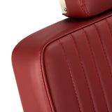 Gabbiano Visionerio+ sillón de barbero hidráulico – Rojo, estructura cromada; tapizado superior del respaldo