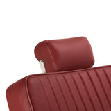Gabbiano Visionerio+ sillón de barbero hidráulico – Rojo, estructura cromada; reposacabezas bajado