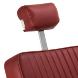 Gabbiano Visionerio+ sillón de barbero hidráulico – Rojo, estructura cromada; reposacabezas extendido