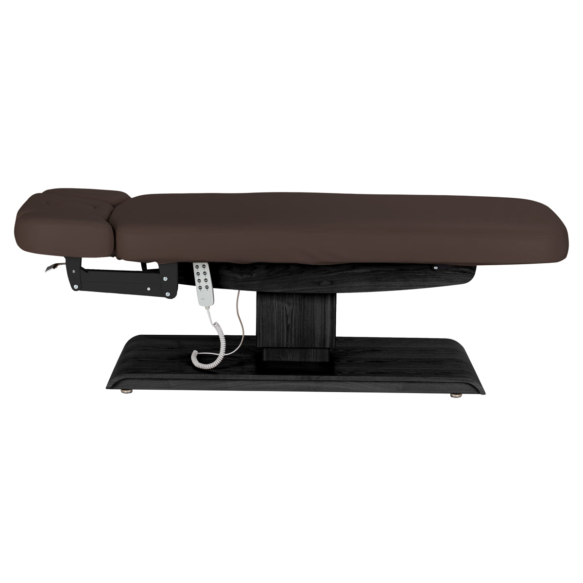 Camilla SPA Eléctrica Sillon Relax – Marrón Oscuro, Base Negro · Vista lateral