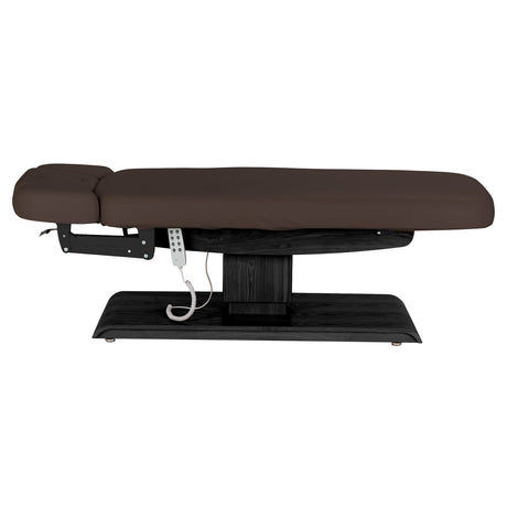 Camilla SPA Eléctrica Sillon Relax – Marrón Oscuro, Base Negro · Vista lateral