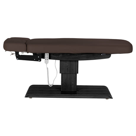 Camilla SPA Eléctrica Sillon Relax – Marrón Oscuro, Base Negro · Vista lateral