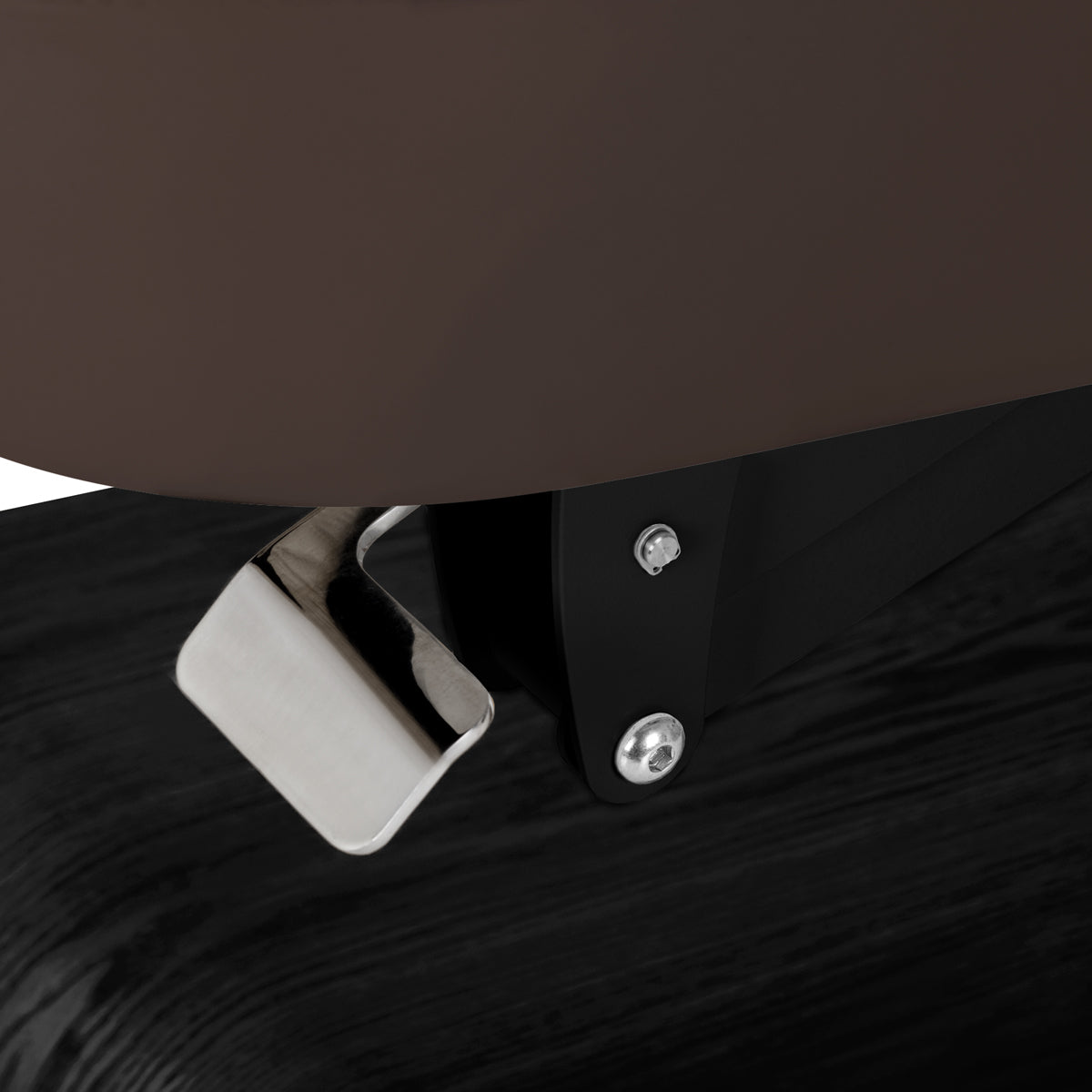 Camilla SPA Eléctrica Sillon Relax – Marrón Oscuro, Base Negro · Detalle de fijación