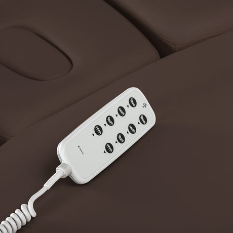 Camilla SPA Eléctrica Sillon Relax – Marrón Oscuro, Base Negro · Mando