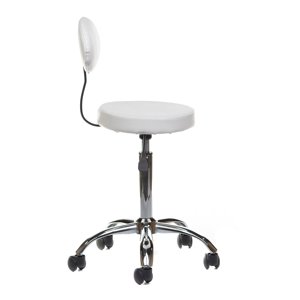 Taboret kosmetyczny z oparciem BH-7289 White - BVShop