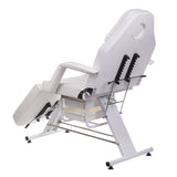 White cosmetic chair with built-in troughs from Beauty System BW-262A, featuring ergonomic design and adjustable features.