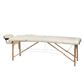 Beauty System Massage & Rehabilitation Table BS-523 Cream with padded surface and adjustable height for professional therapy sessions.