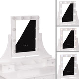 Toaletka biała MONICA lustro LED + taboret - BVShop