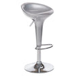 Silver bar stool BX-1002 by Beauty System with padded seat and sleek metal legs, shown from a side angle.