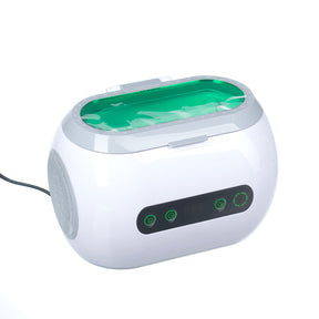 Professional ultrasonic cleaner VGT-9600 by Beauty System with stainless steel basin and control panel for deep cleaning jewelry and tools.